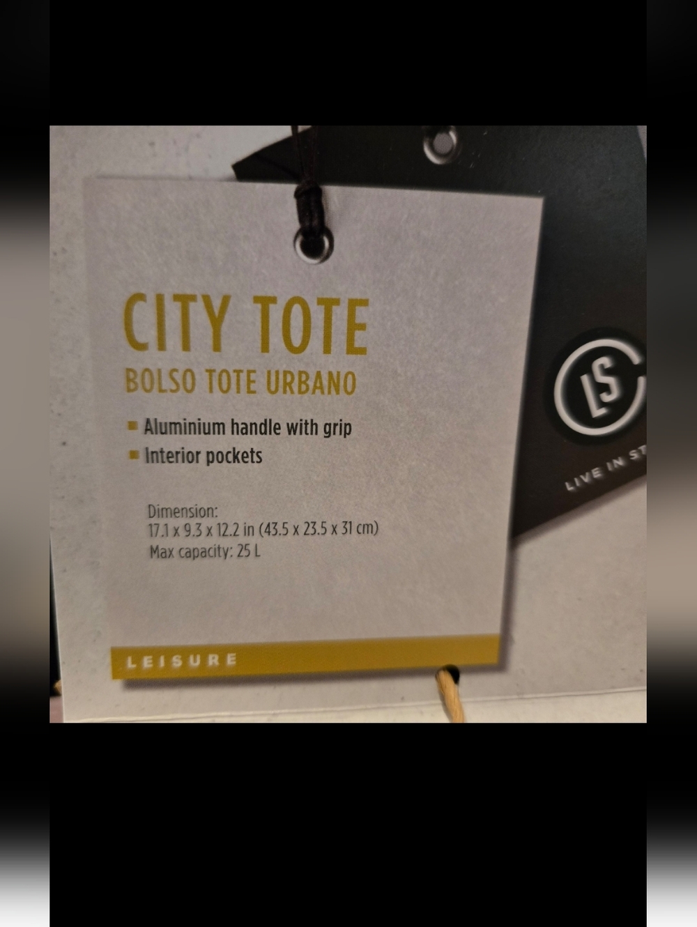 CITY TOTE Resort Print Shopper Tote Bag Dual Handle Soft Grip Side Pocket 17x9x2 - Picture 6 of 7